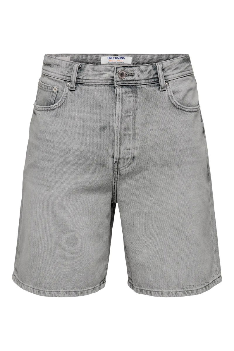 Only & Sons Erkek Onsfade Rahat Kalıp Jean Şort 22033157 Gri - 1