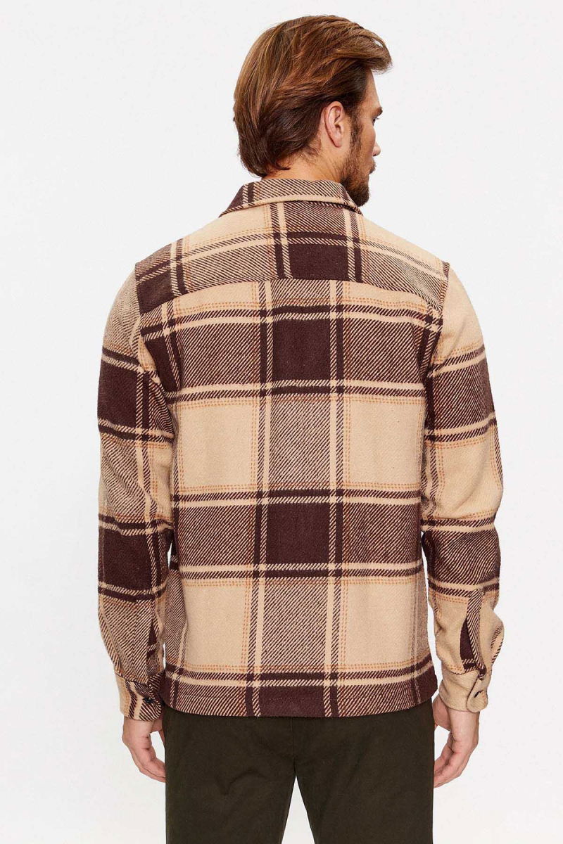 Only & Sons Erkek Onsmace Regular Fit Yan Cep Detaylı Gömlek 22026663 Kahverengi - 5