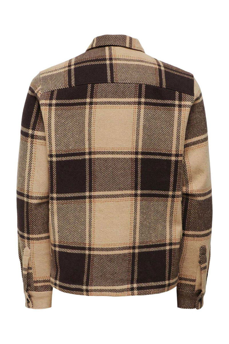 Only & Sons Erkek Onsmace Regular Fit Yan Cep Detaylı Gömlek 22026663 Kahverengi - 7