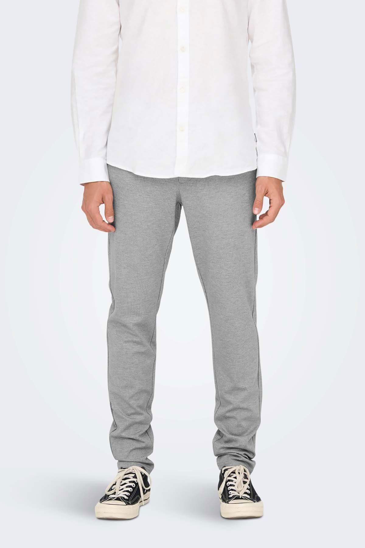 Only & Sons Erkek Onsmark Çizgili Chino Pantolon 22024957 Bej - 3