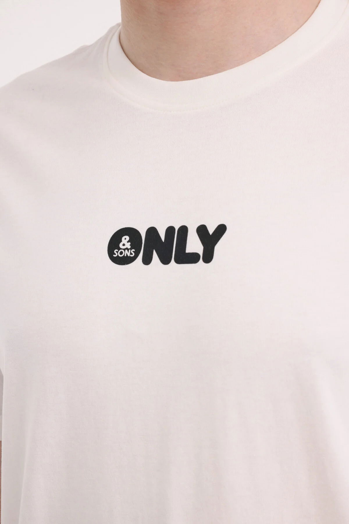 Only & Sons Erkek Onspalm Rahat Kalıp Kısa Kollu %100 Pamuk T-Shirt 22034497 Ekru - 3