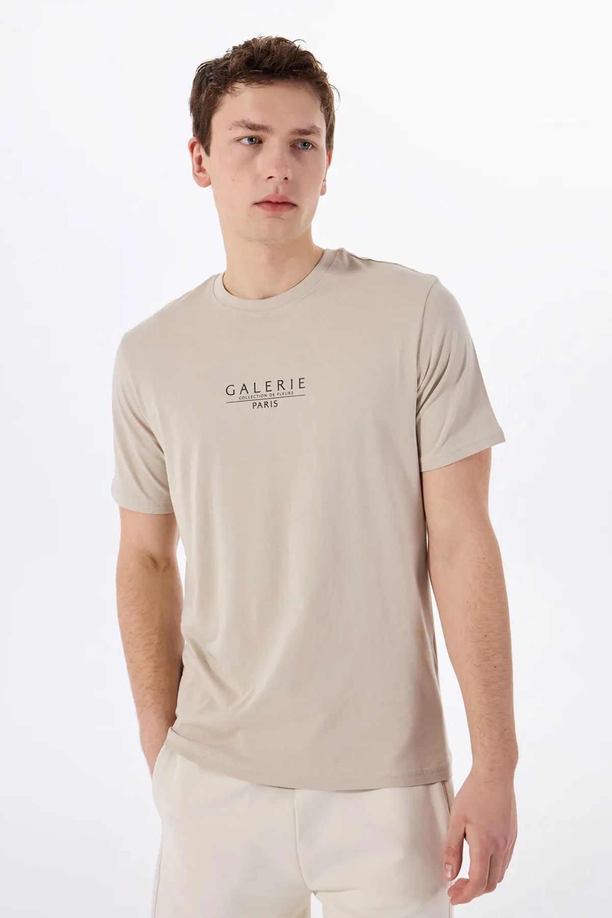 Only & Sons Erkek Onsvısta Rahat Kalıp Kısa Kollu %100 Pamuk T-Shirt 22034498 Bej - 1