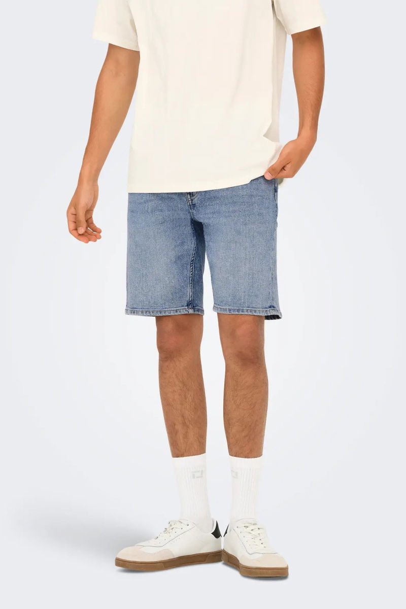 Only & Sons Erkek Onsweft Regular Fit Jean Şort 22032927 Mavi - 1