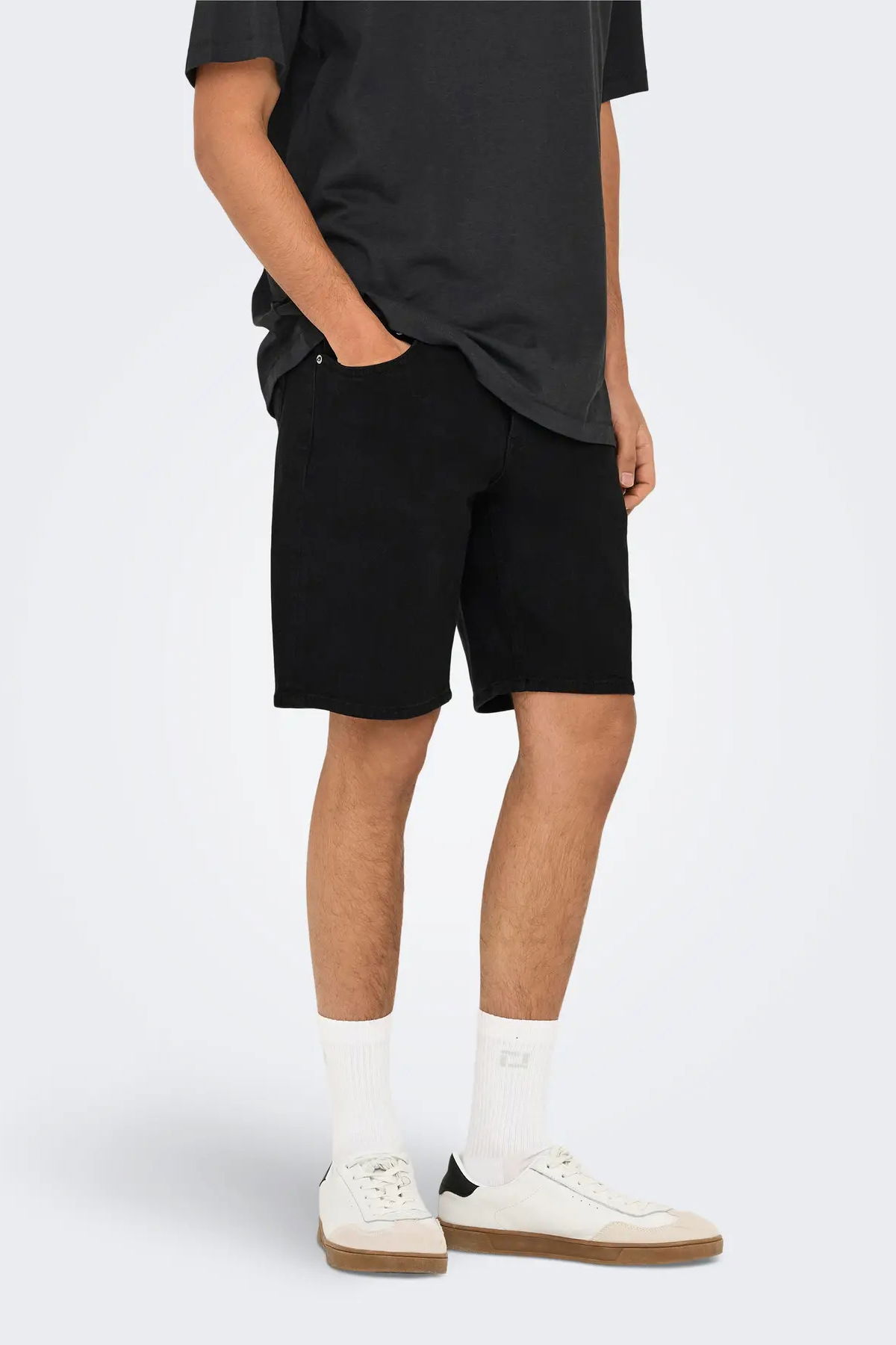 Only & Sons Erkek Onsweft Regular Fit Jean Şort 22032927 Siyah - 1