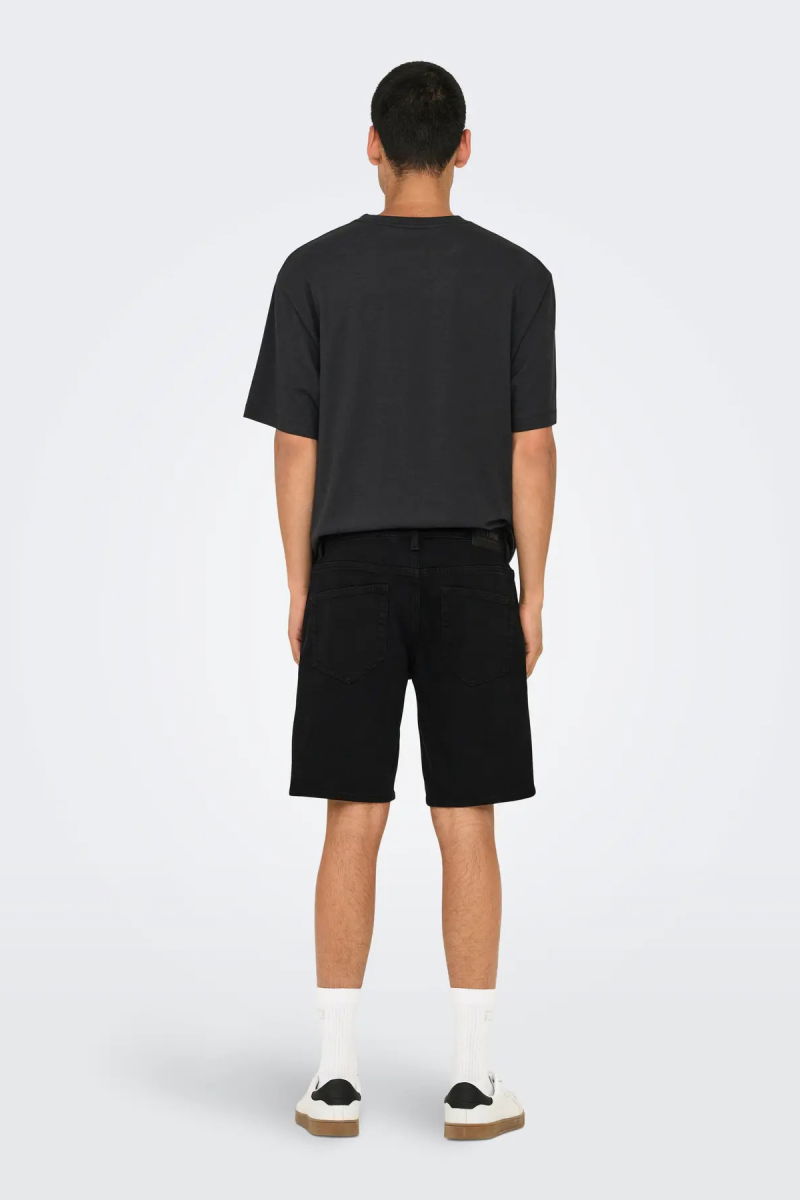 Only & Sons Erkek Onsweft Regular Fit Jean Şort 22032927 Siyah - 4