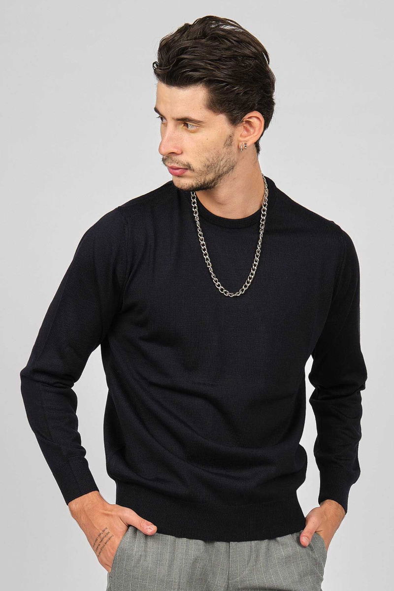 Pave Erkek Bisiklet Yaka Yün Kazak 4536063 Lacivert - Pave