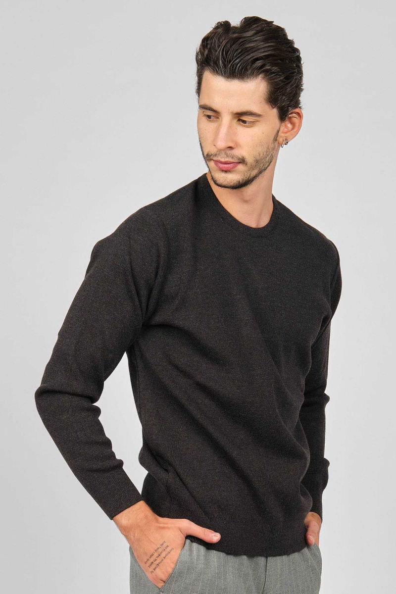 Pave Erkek Bisiklet Yaka Yün Kazak 4538103 Füme - Pave