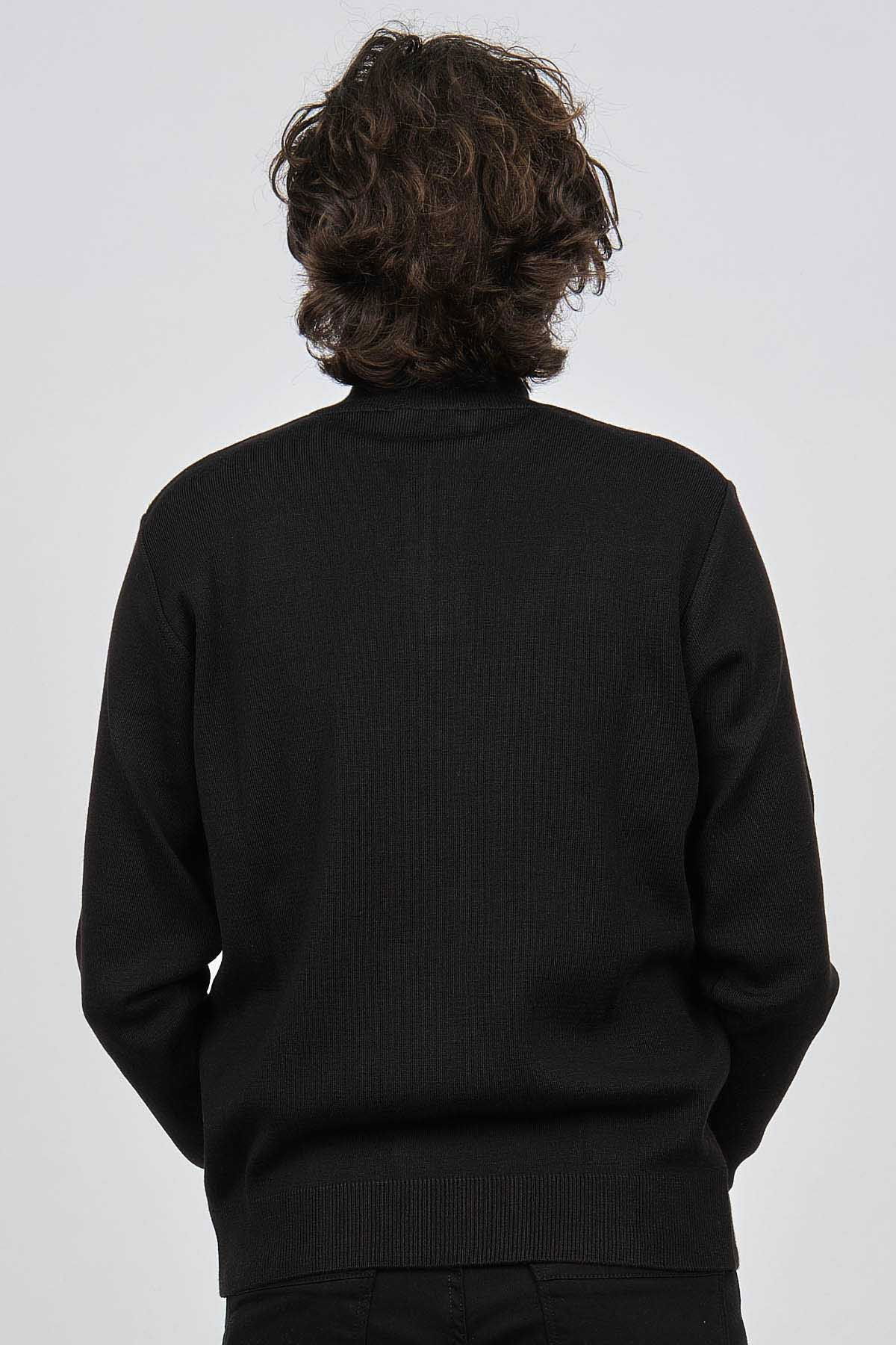 Pave Erkek Çizgi Desenli Fermuarlı Yün Kazak 4539190 Bordo - 5