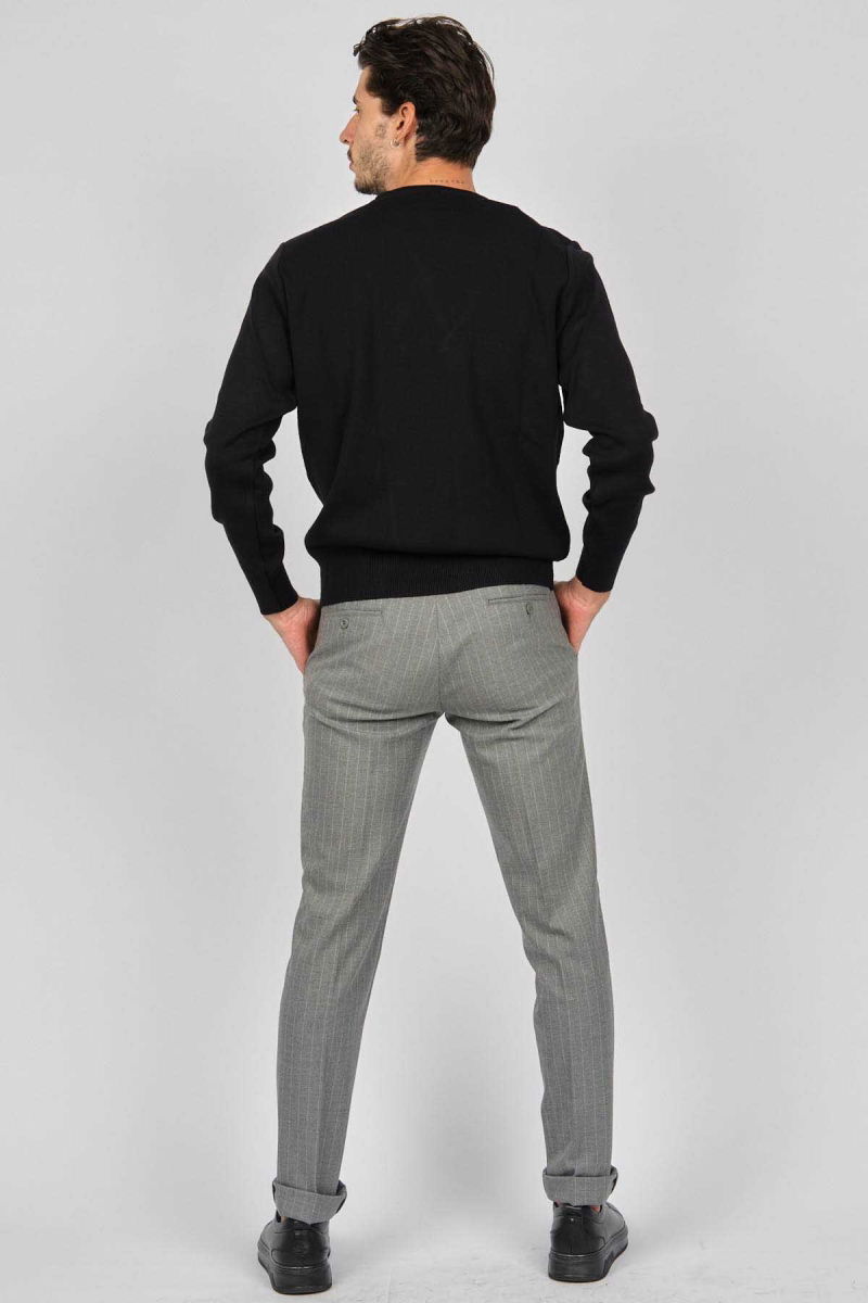 Pave Erkek Desenli Yünlü Kazak 4539153 Lacivert - 4