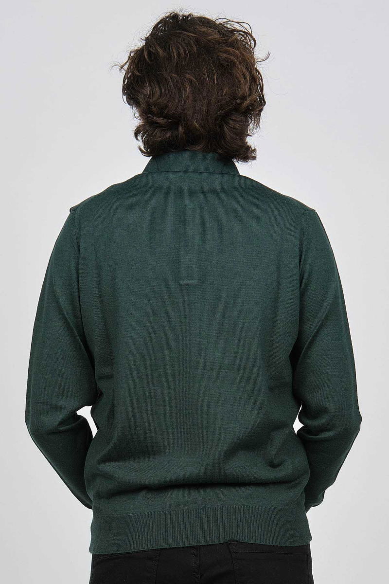 Pave Erkek Polo Yaka Yün Kazak 4538004 Yeşil - 5