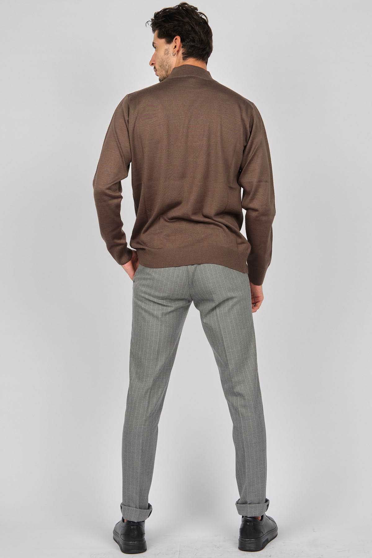 Pave Erkek Yarım Balıkçı Yaka Yün Kazak 4530014 Vizon - 4