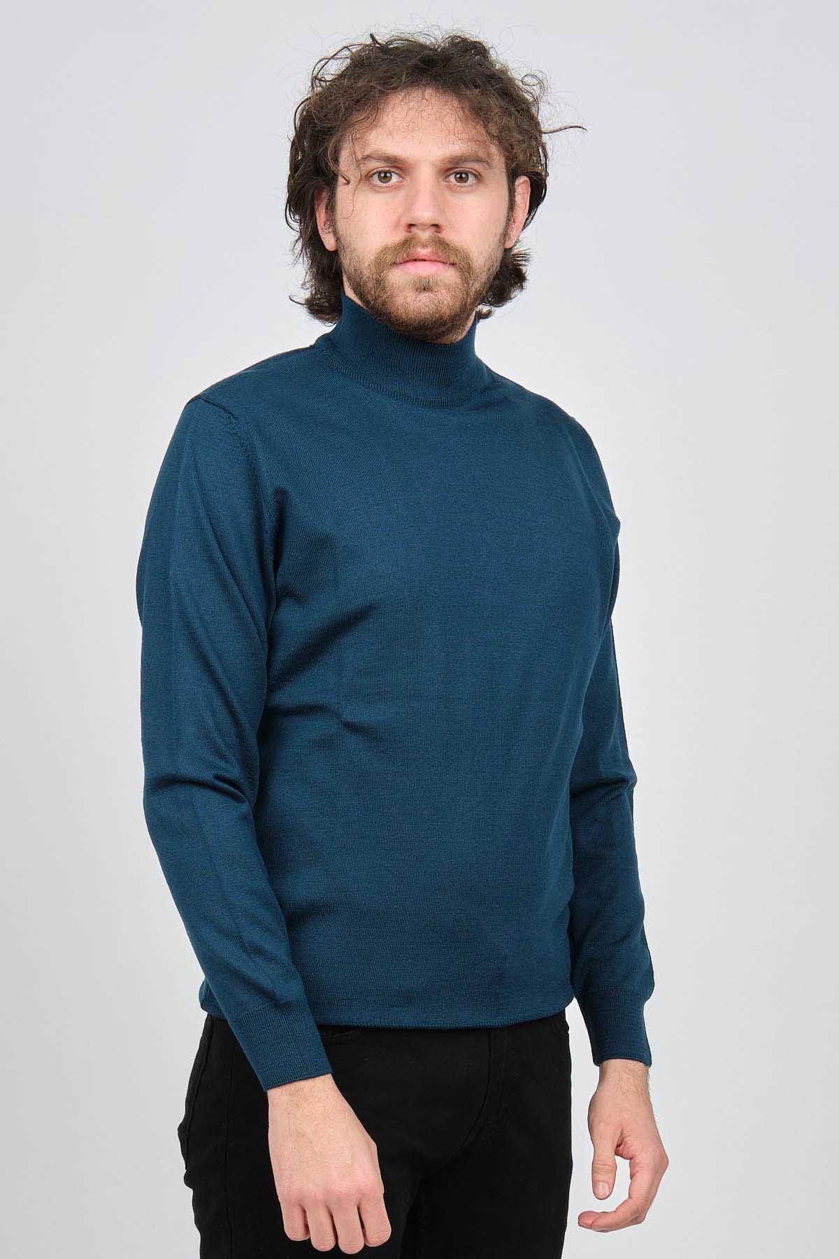 Pave Erkek Yarım Balıkçı Yaka Yün Kazak 4536000 Petrol - 1