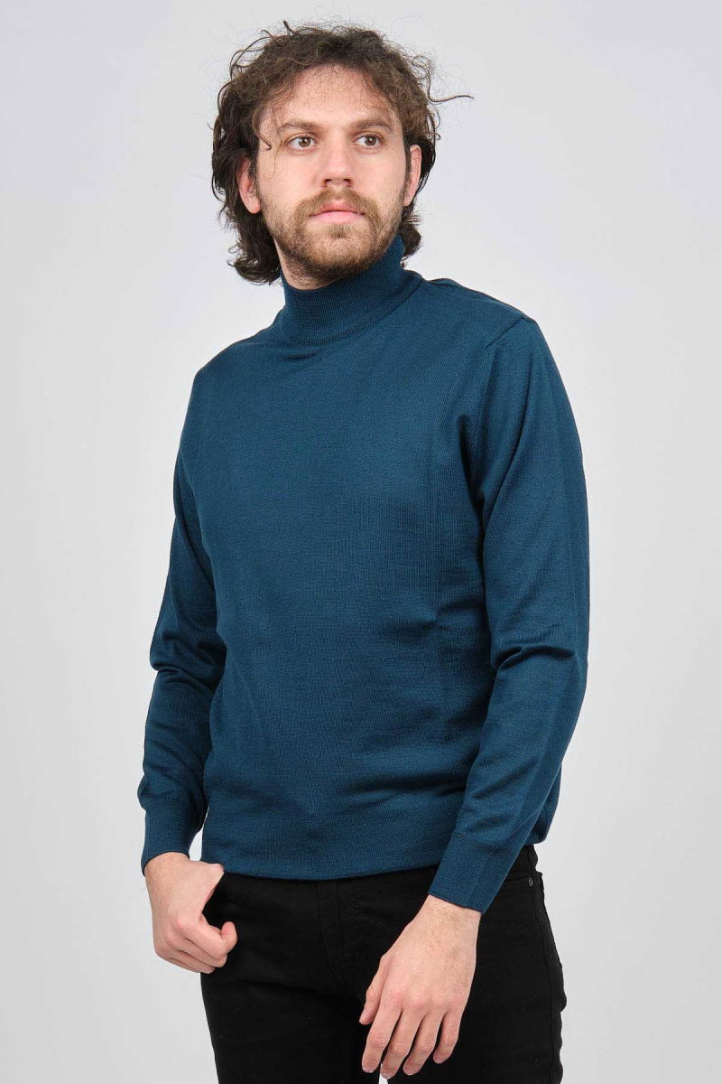 Pave Erkek Yarım Balıkçı Yaka Yün Kazak 4536000 Petrol - 3