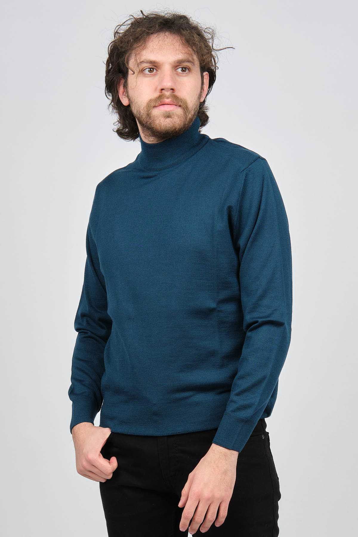 Pave Erkek Yarım Balıkçı Yaka Yün Kazak 4536000 Petrol - 3