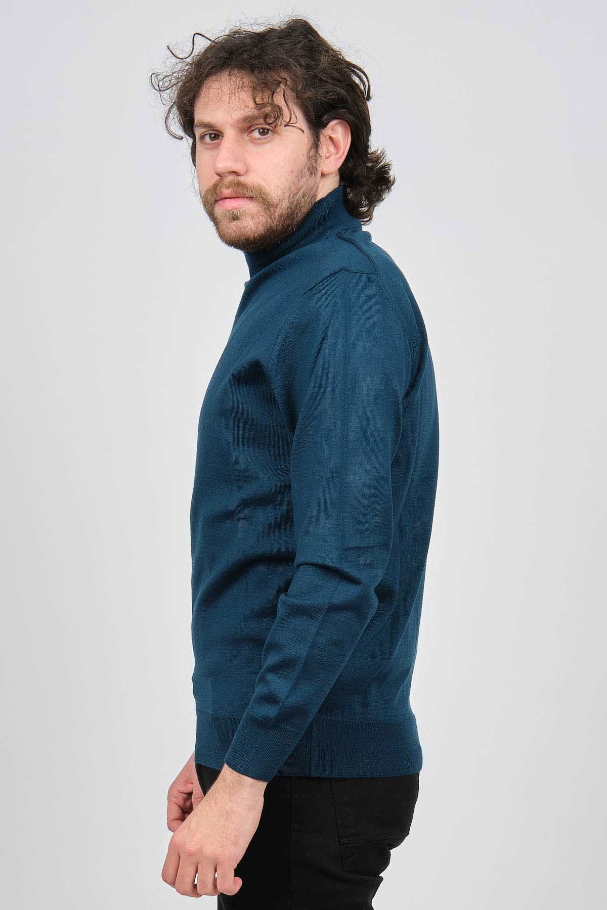 Pave Erkek Yarım Balıkçı Yaka Yün Kazak 4536000 Petrol - 4