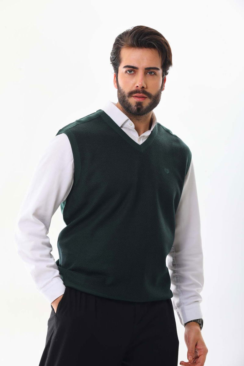 Pelikan Erkek V Yaka Süveter 9617 Yeşil - 1