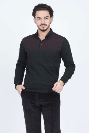 Raymons Erkek Desenli Polo Yaka Triko Sweat 6782258 Bordo 