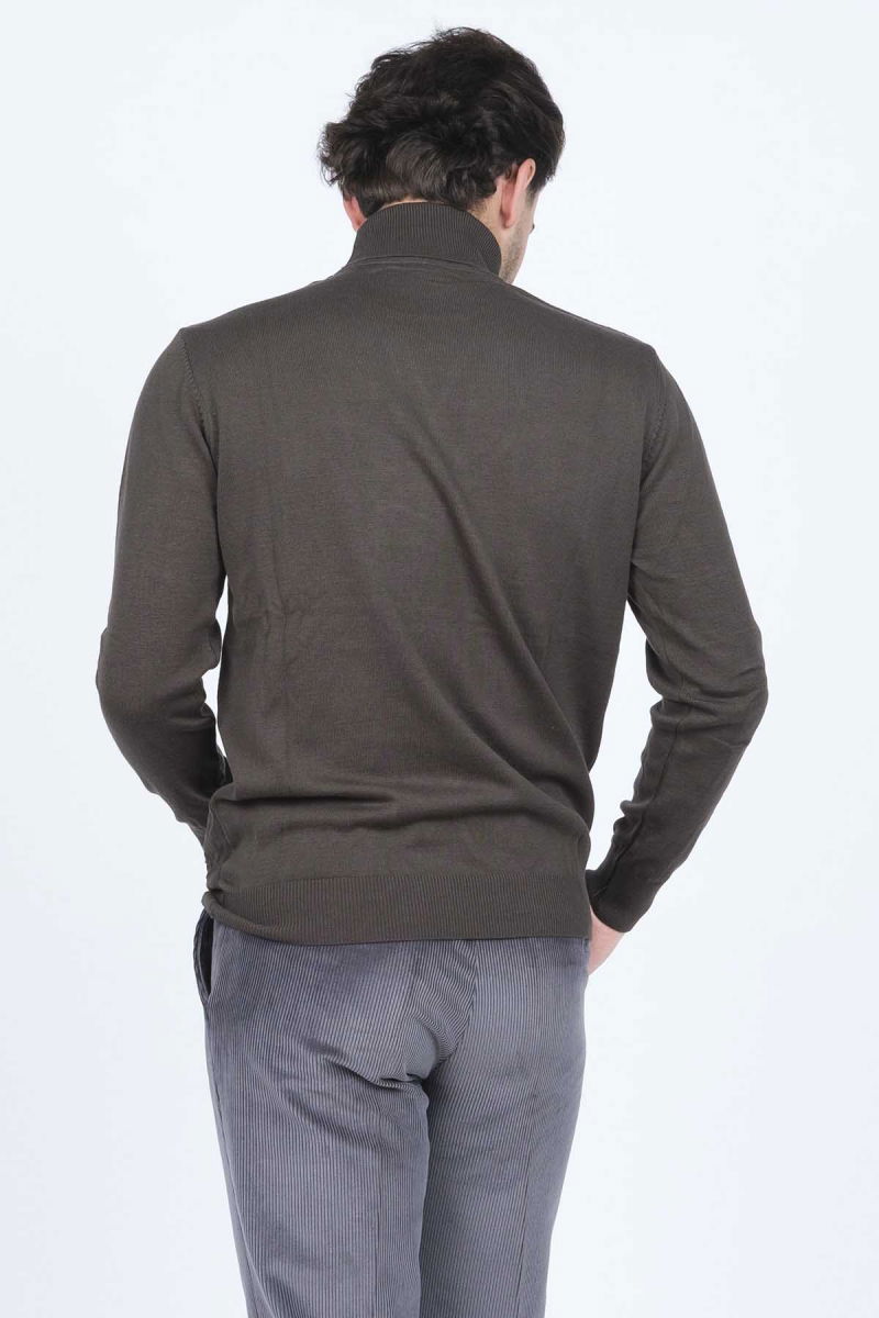 Raymons Erkek Desenli Tam Balıkçı Triko Kazak 67822507 Haki - 5