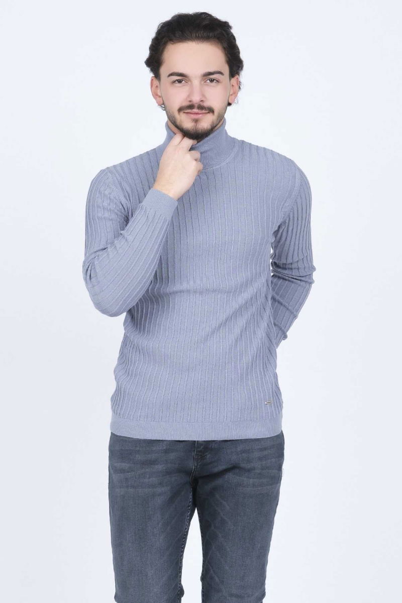 Raymons Erkek Fitilli Tam Balıkçı Triko Yün Kazak 67822887 Indigo 