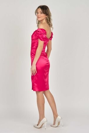 Renk Kadın Straplez Abiye Elbise 5044956 Kırmızı - 4
