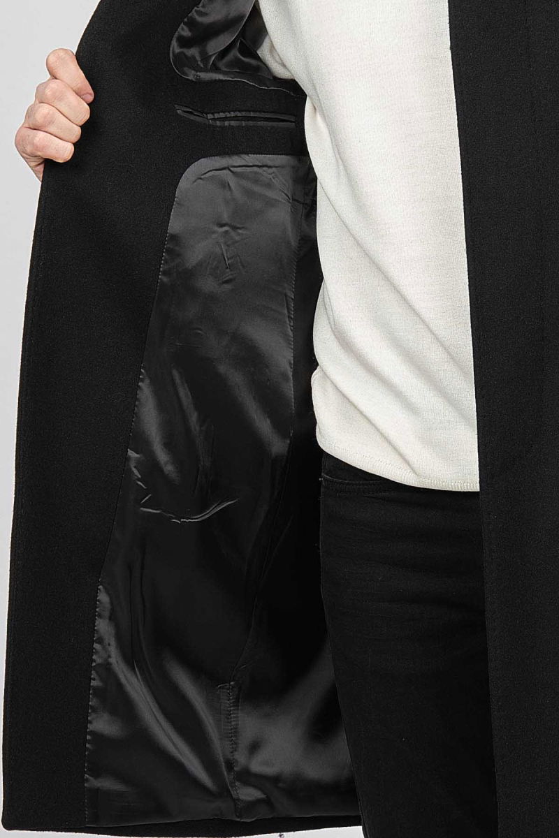 Scope Erkek Düğmeli Yaka Yün Kaban 5141001 Siyah - 4