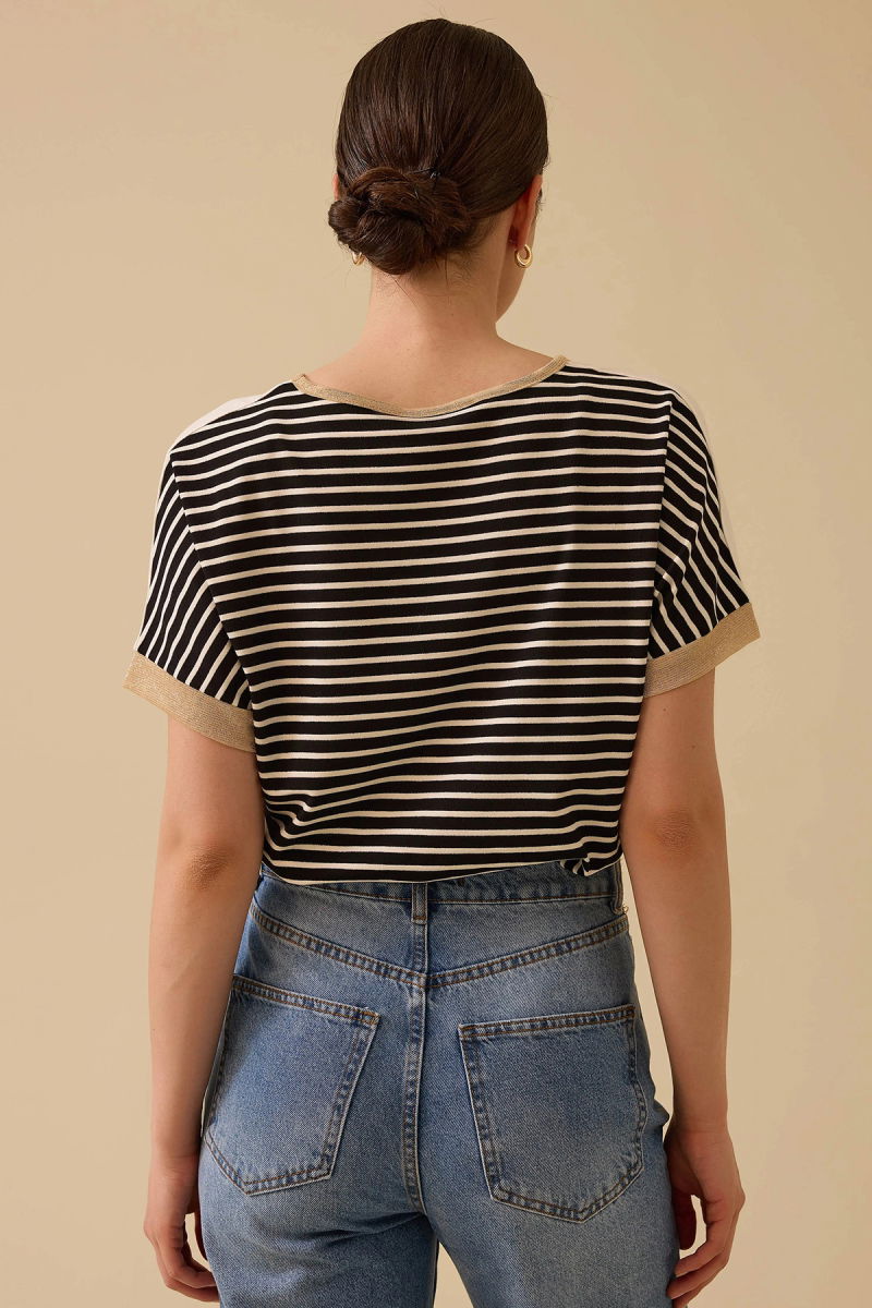 Seçil Kadın Baskılı Kısa Kollu T-Shirt 0011 Ekru - 4