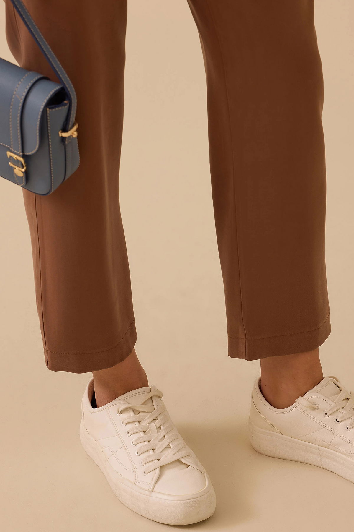 Seçil Kadın Bilek Boy Bağcıklı Pantolon 1023 Kahverengi - 3