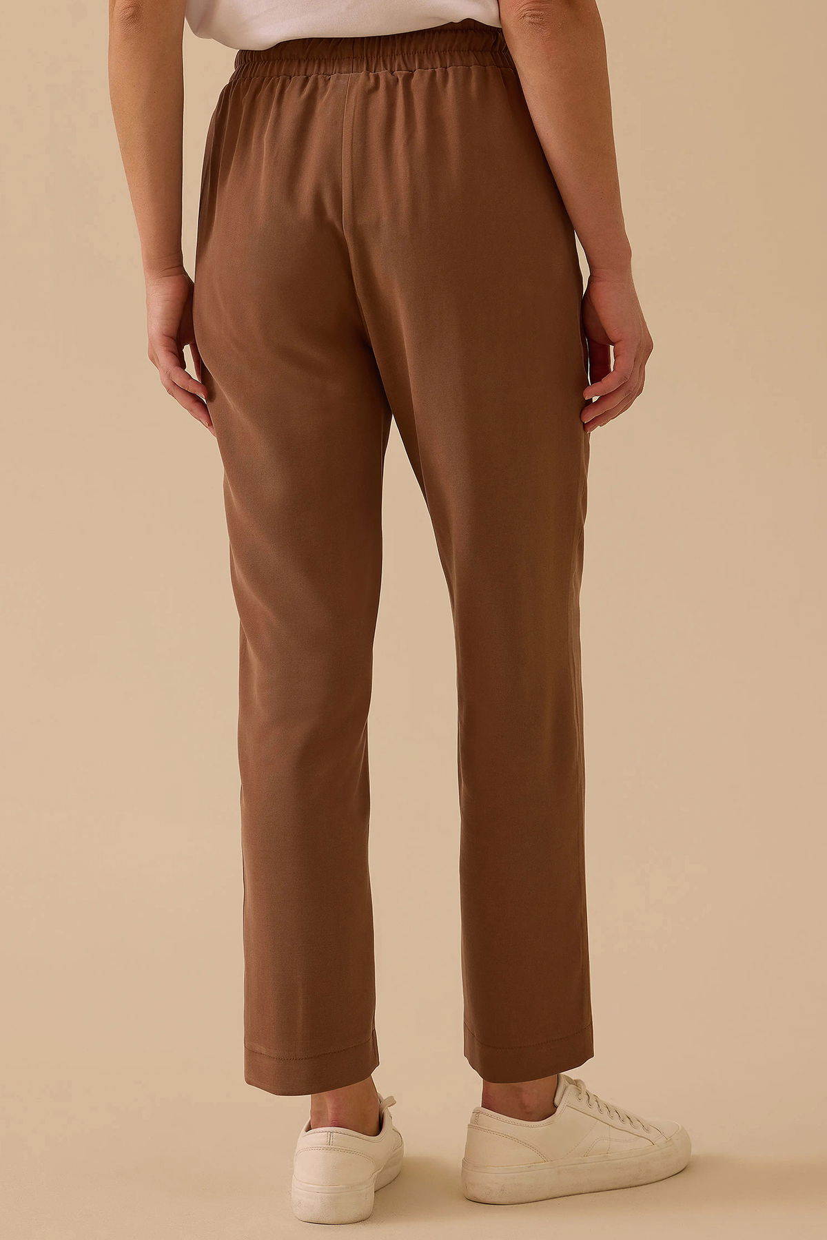 Seçil Kadın Bilek Boy Bağcıklı Pantolon 1023 Kahverengi - 4