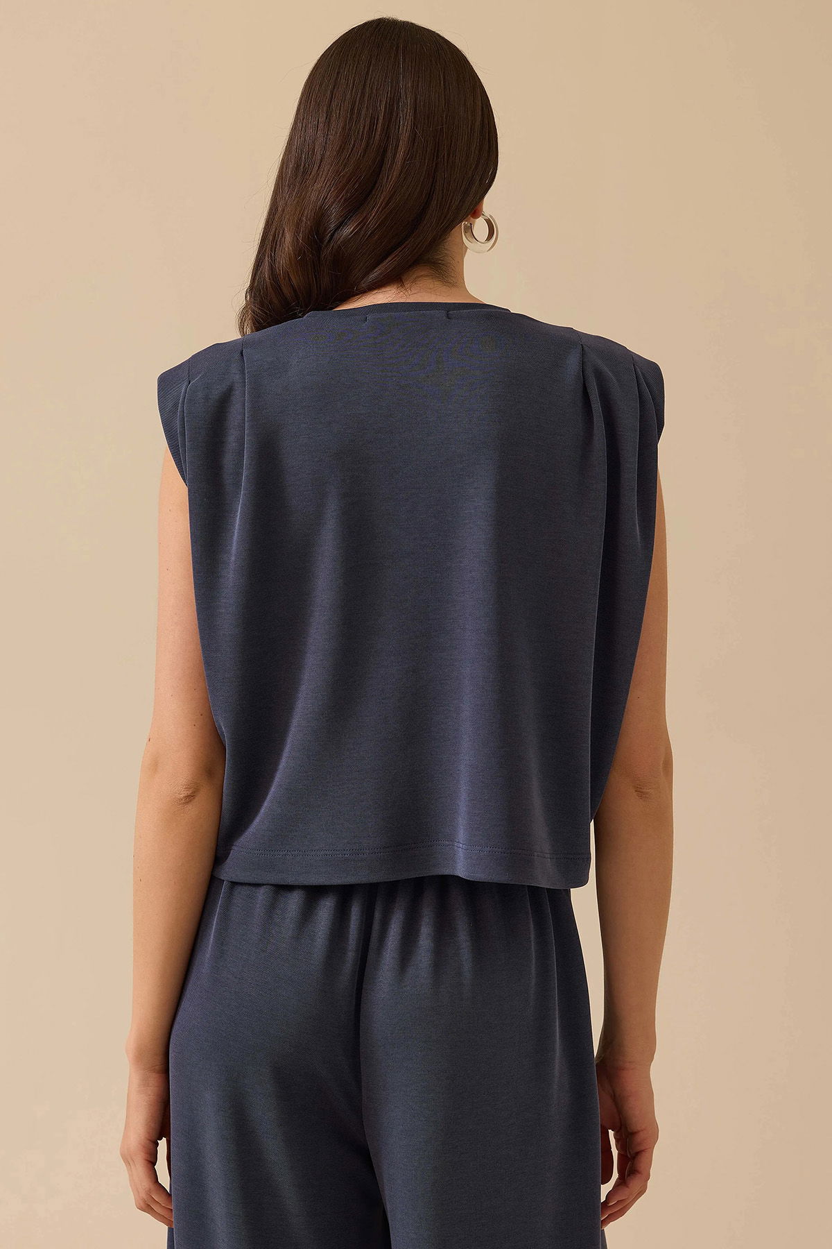 Seçil Kadın Boncuk Detaylı Vatkalı Bluz 0014 Indigo - 4