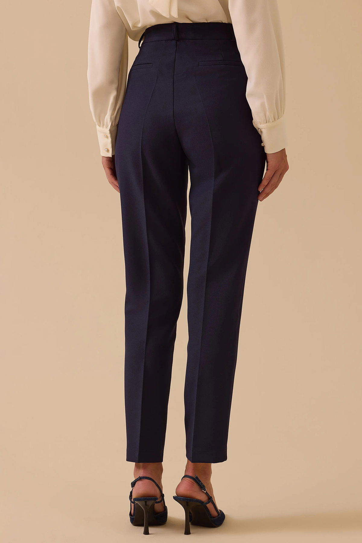 Seçil Kadın Cepli Bilek Boy Klasik Pantolon 0043 Lacivert - 4
