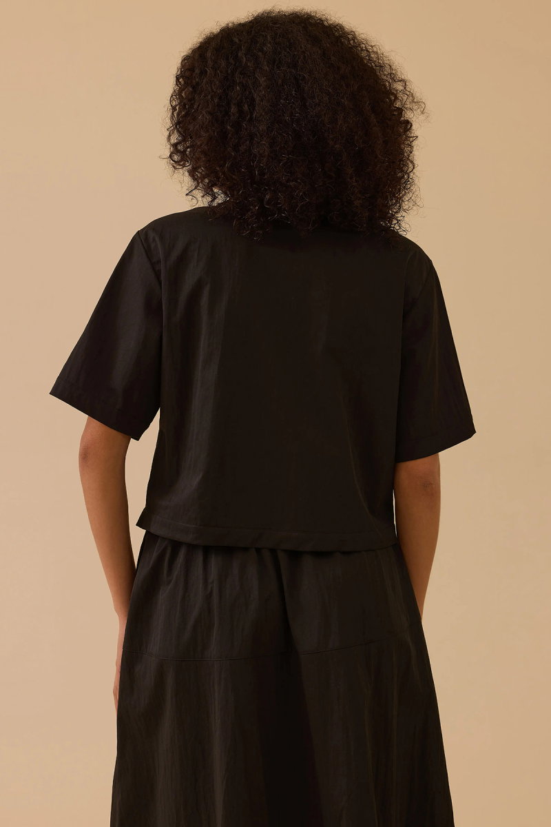 Seçil Kadın Çitçıt Düğmeli Bel Boy Gömlek 0018 Siyah - 4