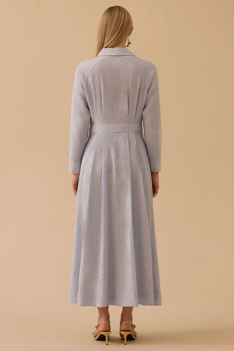 Seçil Kadın Desenli Pileli Elbise 1013 Mavi - 4