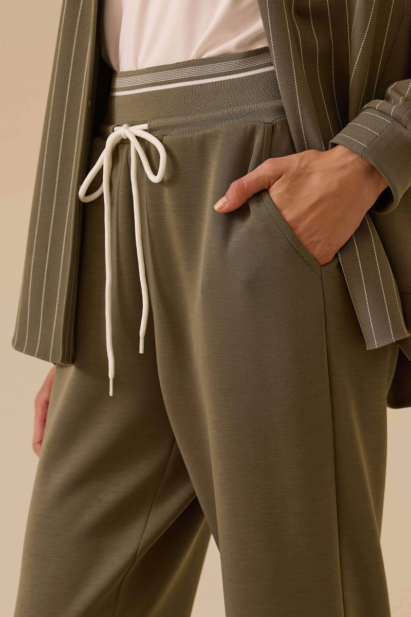 Seçil Kadın Elastik Bel Cepli Pantolon 0031 Haki - 2