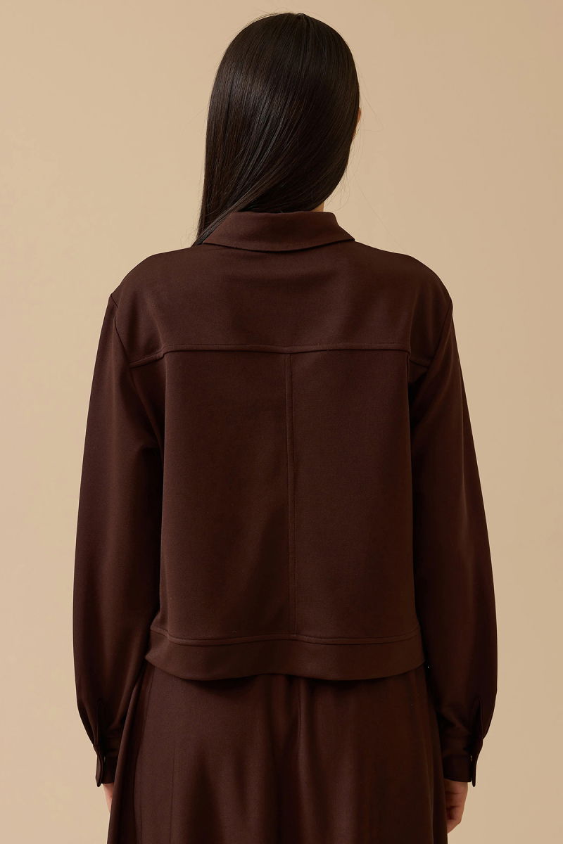 Seçil Kadın Göğüs Kuplu Fermuarlı Ceket 1017 Kahverengi - 4