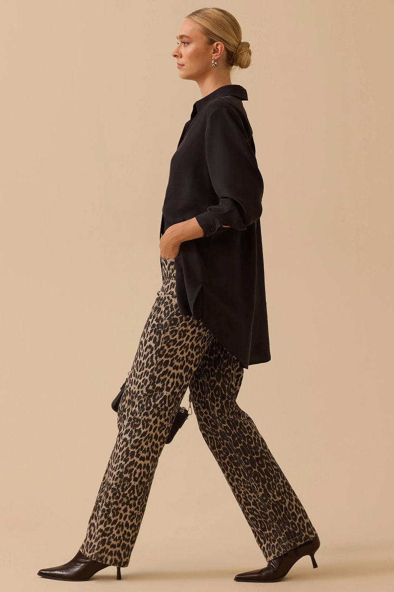 Seçil Kadın Gömlek Yaka Uzun Kollu Basic Tunik 1010 Siyah - 3