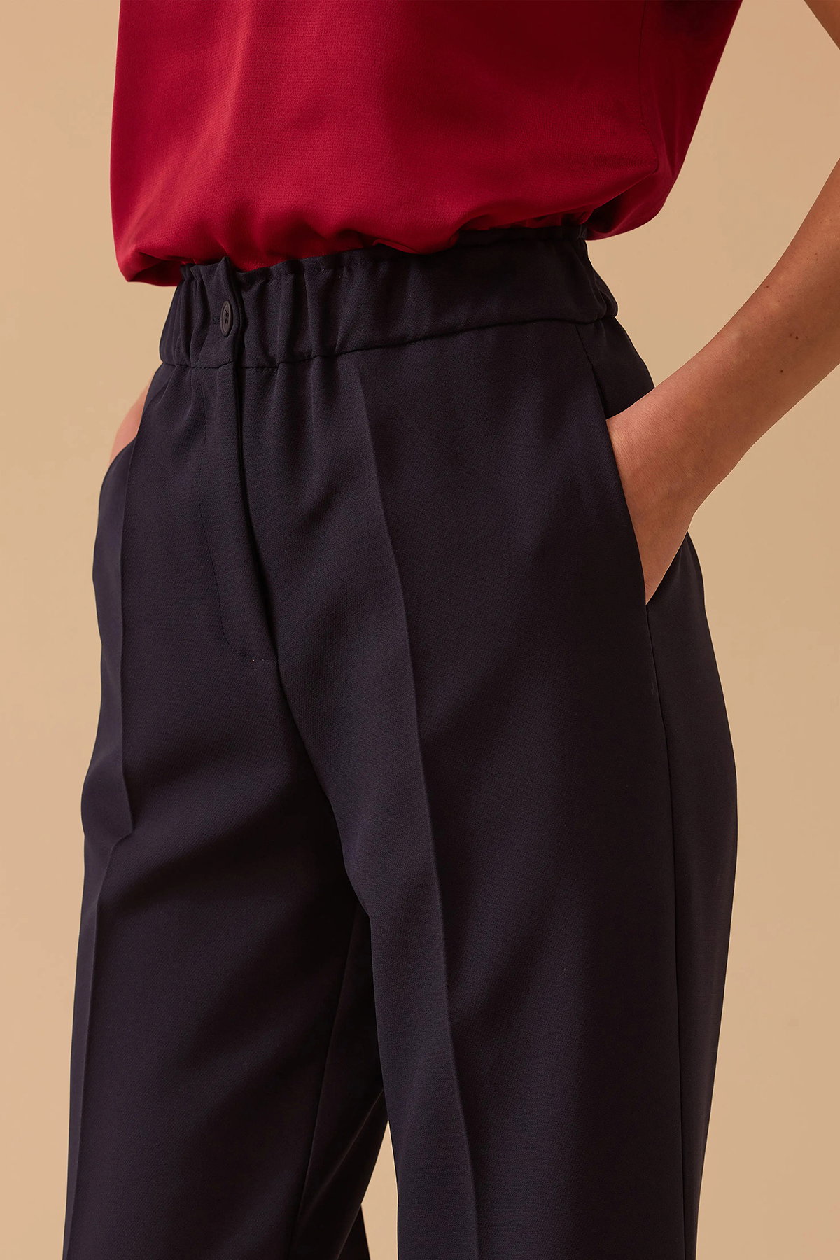 Seçil Kadın Lena Boru Paça Pantolon 0036 Lacivert - 2