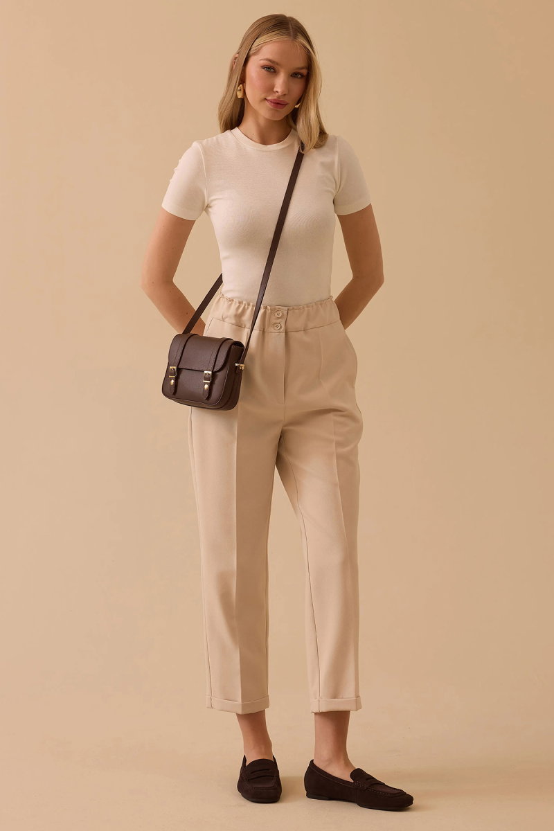 Seçil Kadın Lena Havuç Kesim Bilek Boy Pantolon 0034 Bej - Seçil