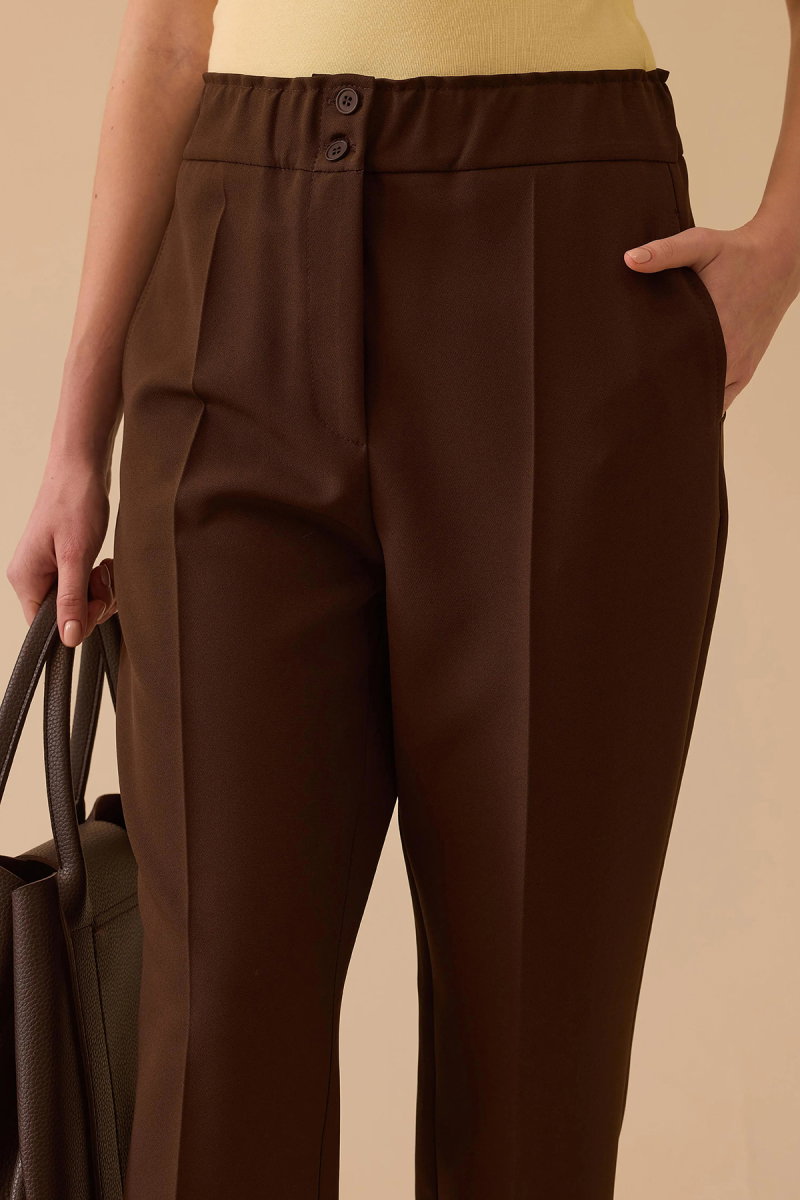 Seçil Kadın Lena Havuç Kesim Bilek Boy Pantolon 0034 Kahverengi - 2