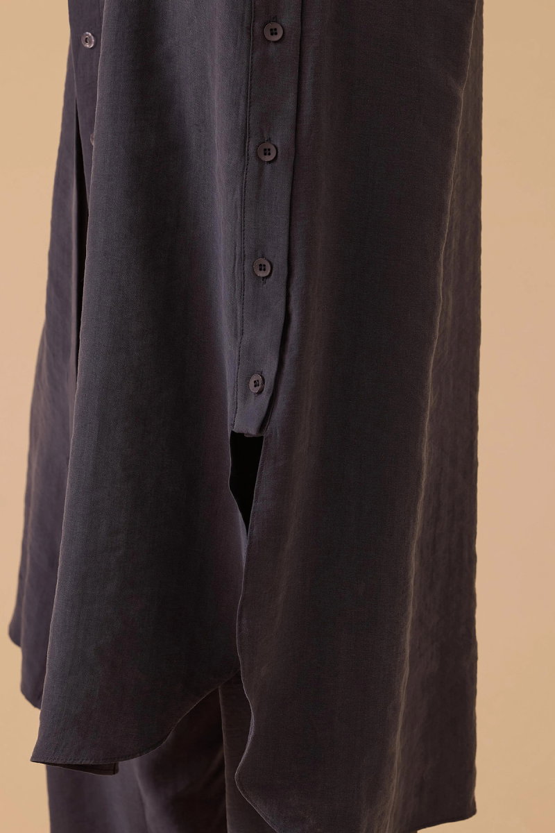 Seçil Kadın Midi Boy Gömlek Yaka Tunik 1024 Indigo - 3