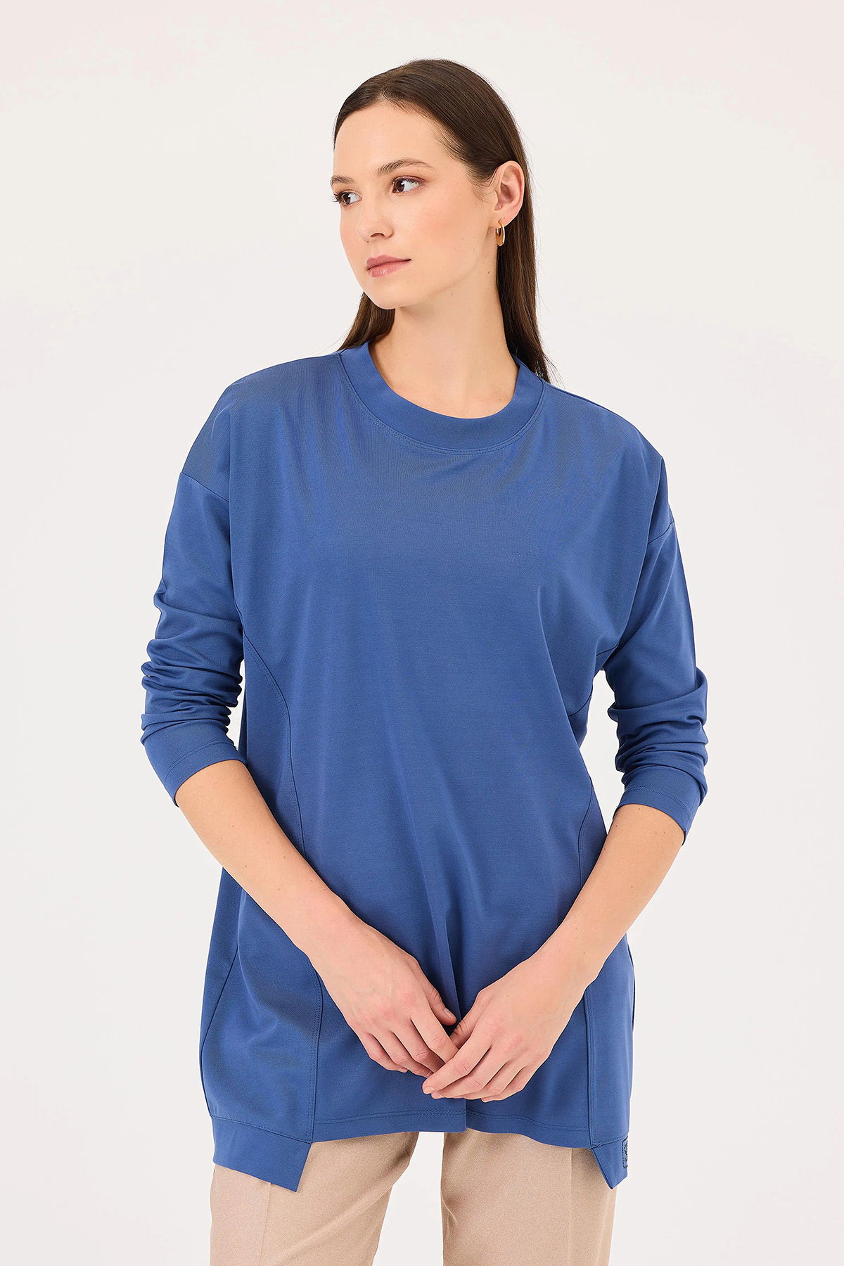 Seçil Kadın Örme Kumaş Basic Tunik 1015 Indigo - 2