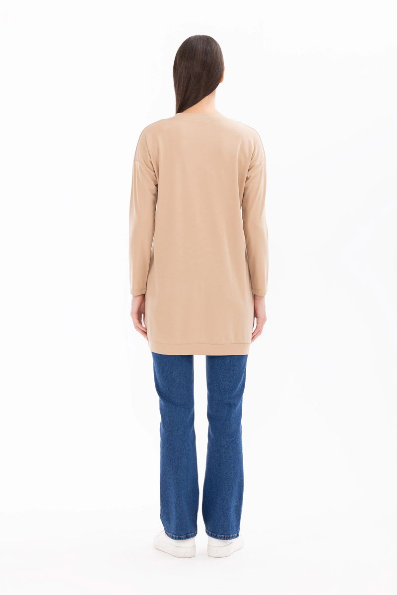 Seçil Kadın Örme Kumaş Basic Tunik 1015 Vizon - 4