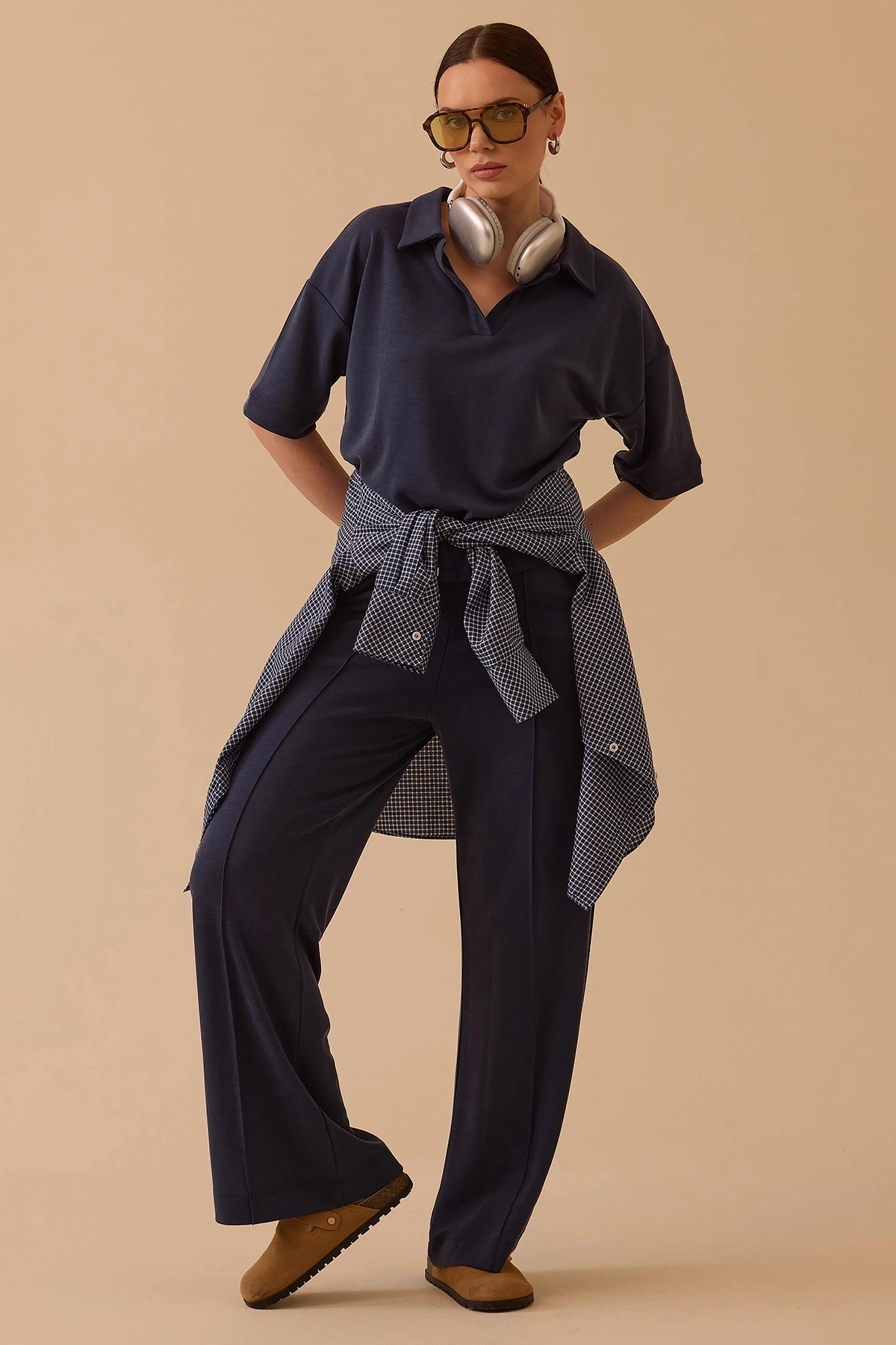 Seçil Kadın Polo Yaka Modal Takım 0002 Lacivert - 1