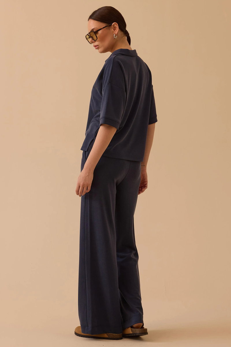 Seçil Kadın Polo Yaka Modal Takım 0002 Lacivert - 4