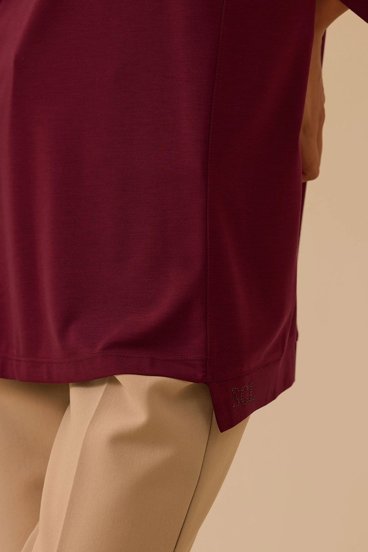 Seçil Kadın Sıfır Yaka Basic Tunik 1025 Bordo - 3