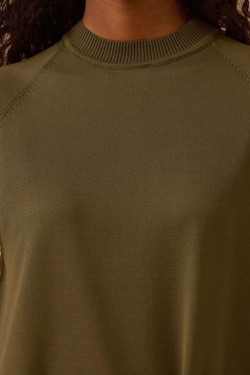 Seçil Kadın Uzun Kollu Basic Triko Tunik 1005 Haki - 3