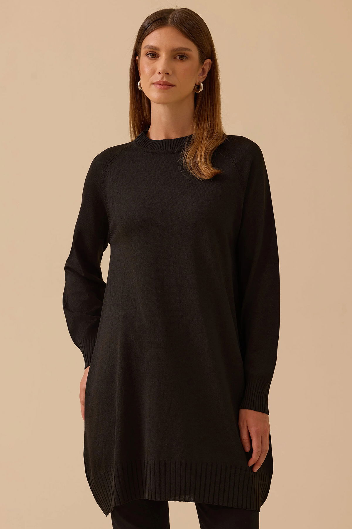 Seçil Kadın Uzun Kollu Basic Triko Tunik 1005 Siyah - 2