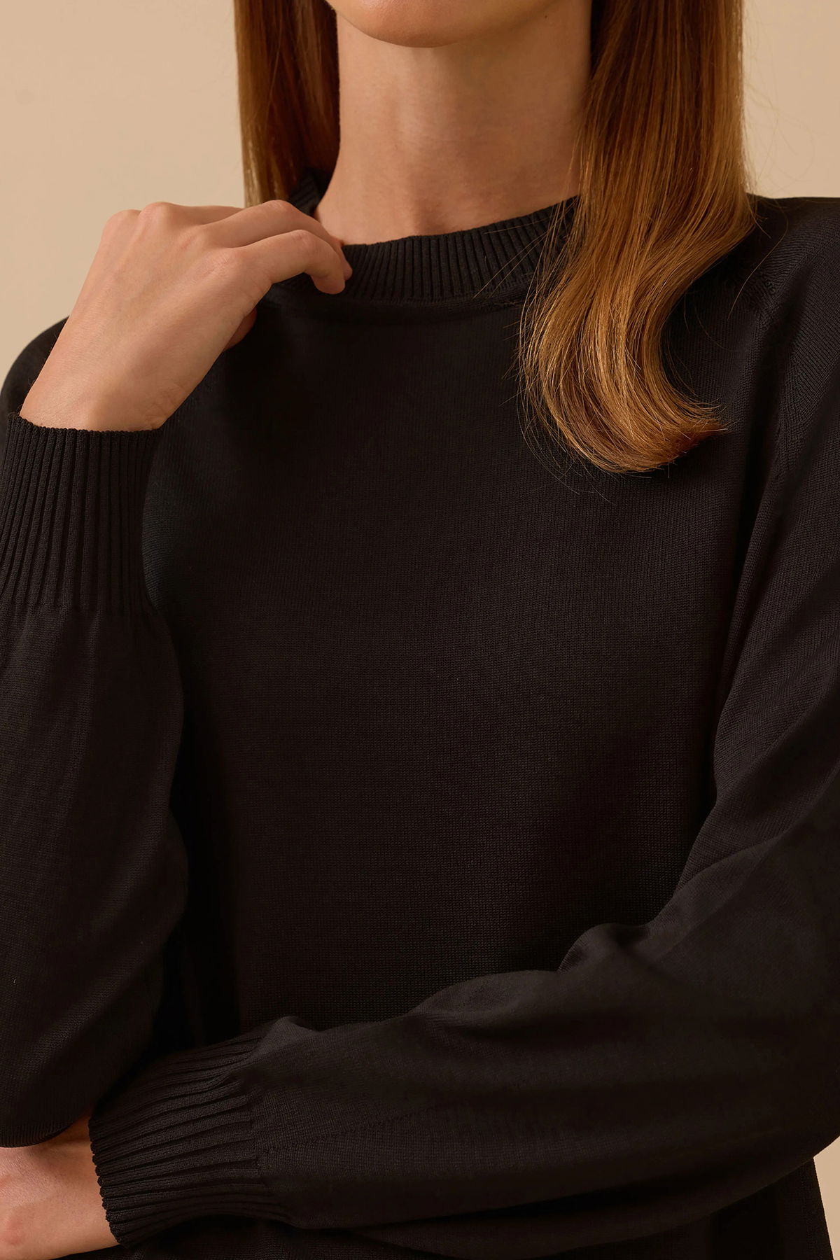 Seçil Kadın Uzun Kollu Basic Triko Tunik 1005 Siyah - 3