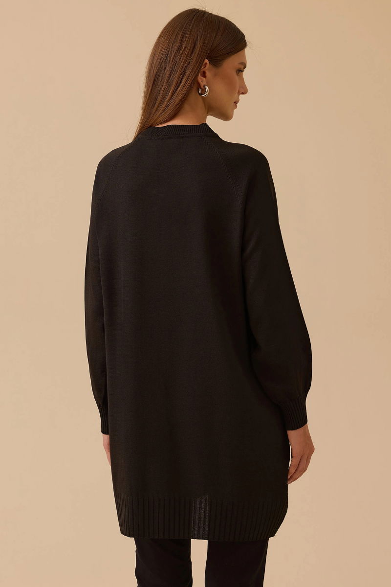 Seçil Kadın Uzun Kollu Basic Triko Tunik 1005 Siyah - 4