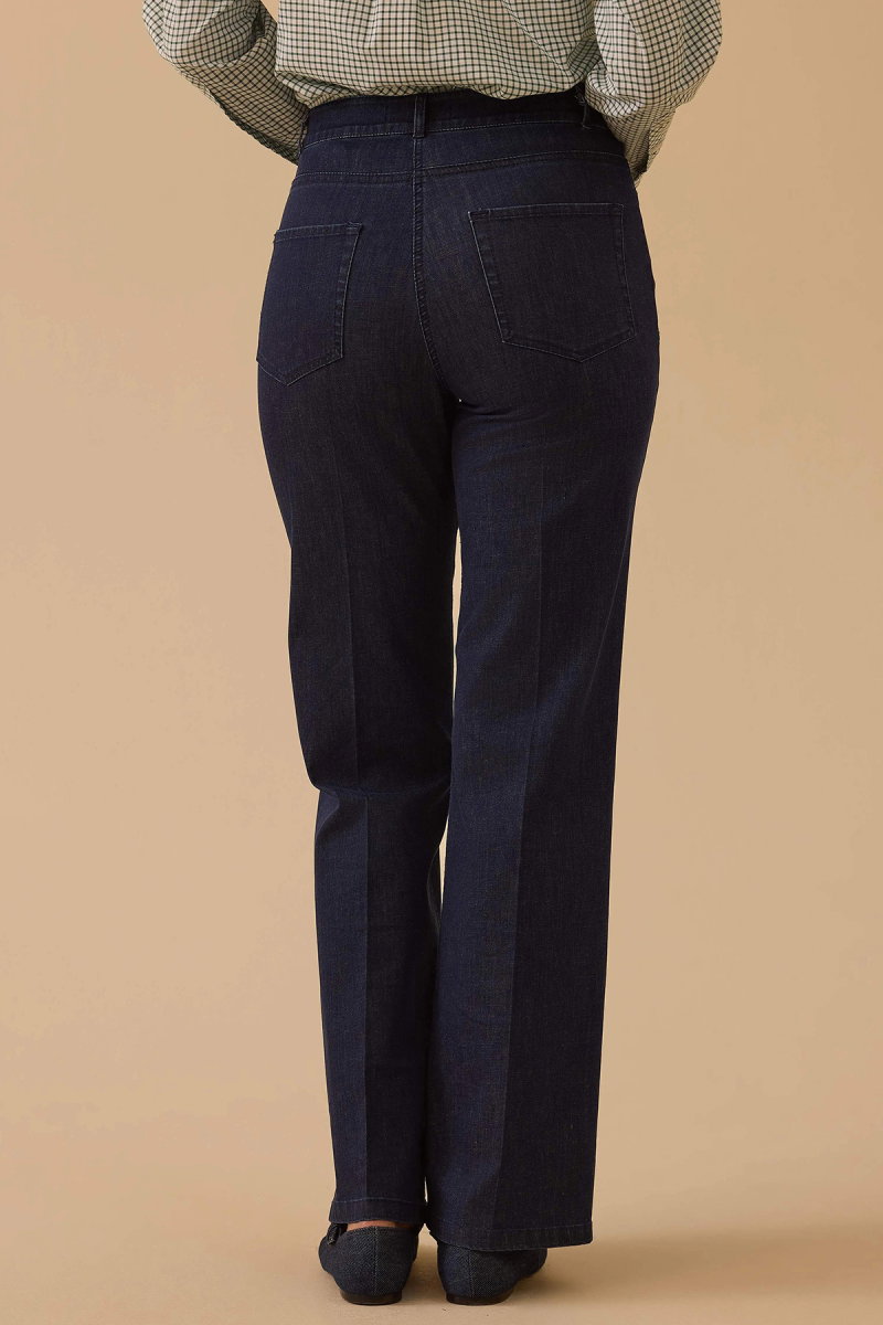 Seçil Kadın Yüksek Bel Boru Paça Denim Pantolon 0001 Lacivert - 3