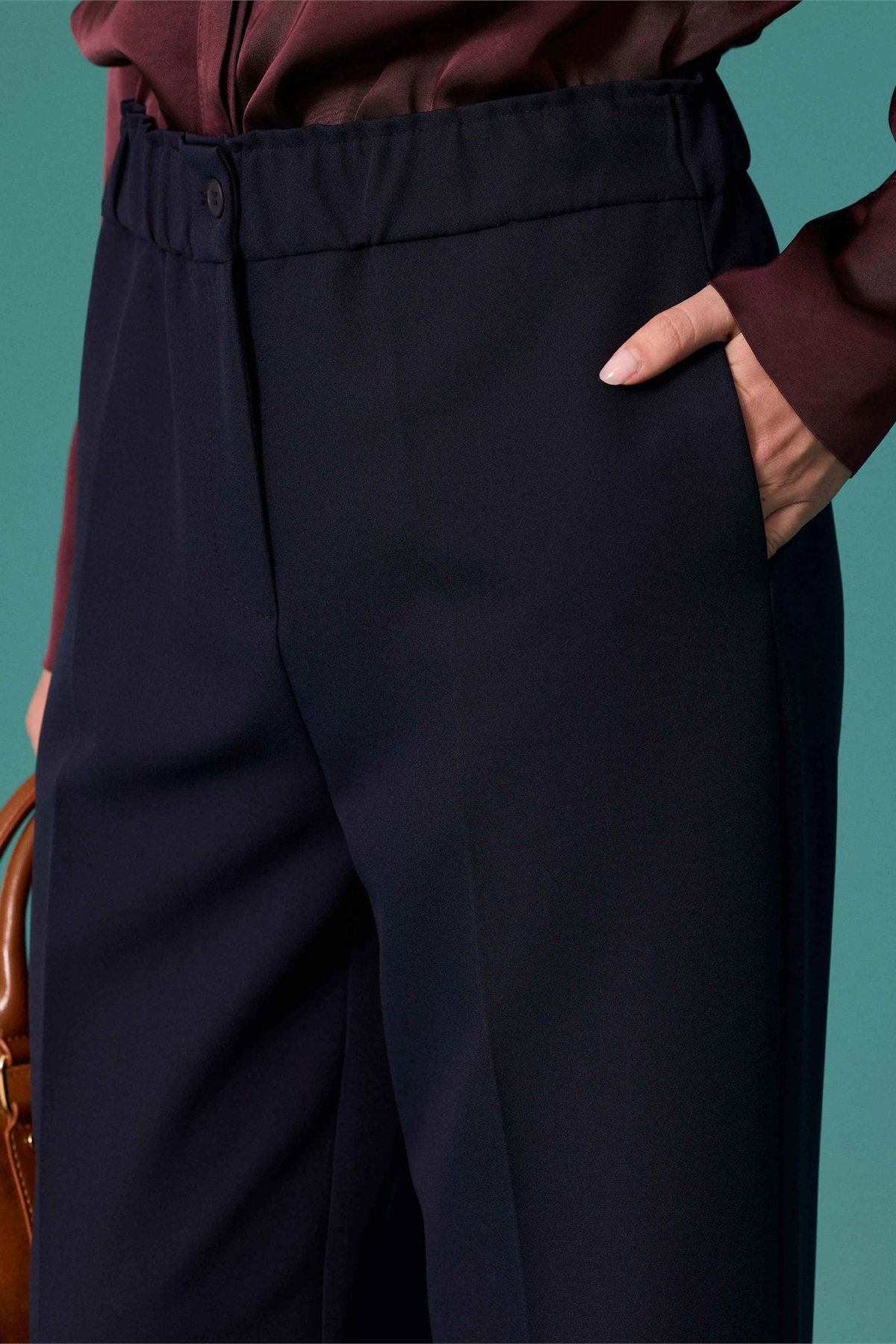 Seçil Kadın Yüksek Bel Lena Boru Paça Pantolon Lacivert - 2